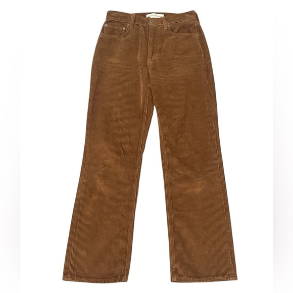 Denim Forum The Arlo Hi-Rise Straight Corduroy Pant in gold rush brown - size 25 - Picture 6 of 11